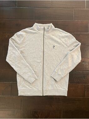 Disney Light Gray Full-Zip Sweater Jacket Embroidered Mickey